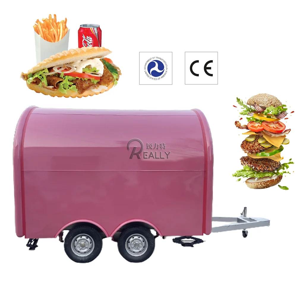 Remorque pour hot-dog, fourgon rond, chariot alimentaire, camion de restauration rapide, collation de crème glacée à vendre, largeur 280, le plus à la mode en Europe, 2023