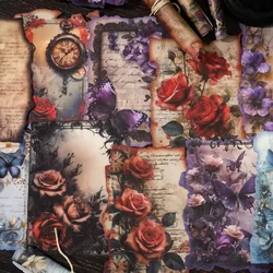 20Sheets Sketch Paper Dream Decorative Collage Butterfly Shadow Bottom Retro European Dark Writing Notebooks Scrapbook 191*109mm