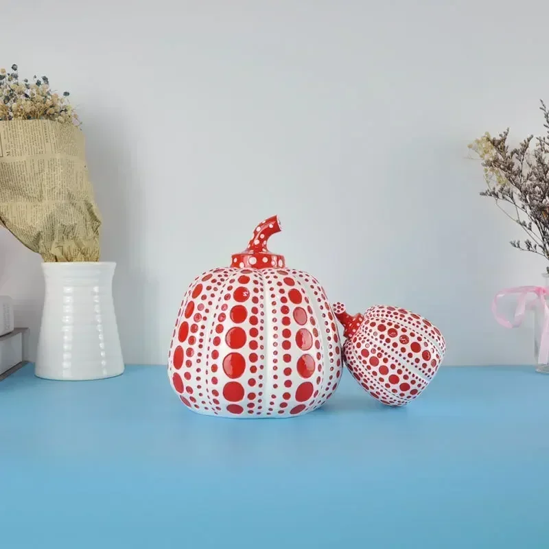 

Yayoi Kusanagi's polka dot art pumpkin ornament, foyer decoration, home decor resin ornament