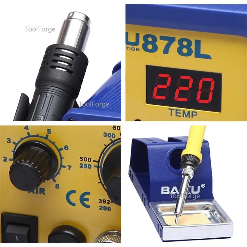 Exceptional Quality Original Design SMD 110V/220V Hot Air Gun BGA Cell Rework Station (BK-878L)