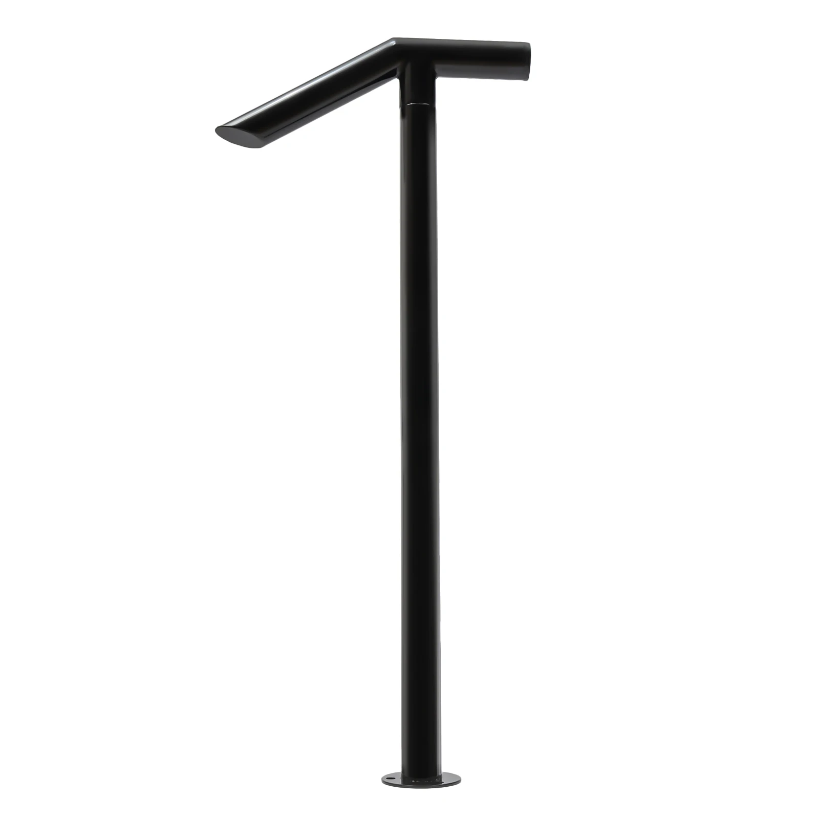 96cm Single Post Black Iron Railing 220 LBS Capacity Baking Varnish Iron Stairs Stylish Handrails for Outdoor Steps