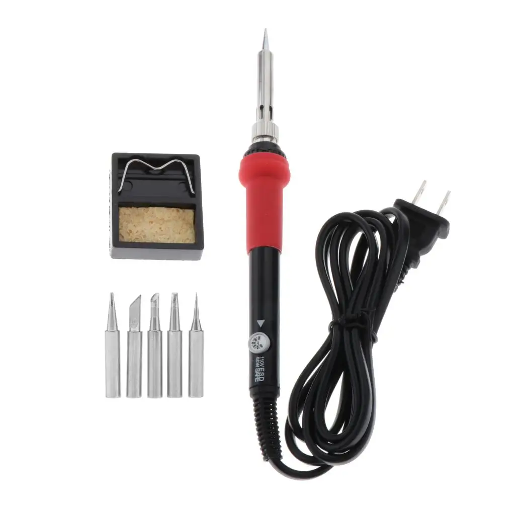 

60W Adjustable Temperature Electric Welding Soldering Iron Tools 5 Tips