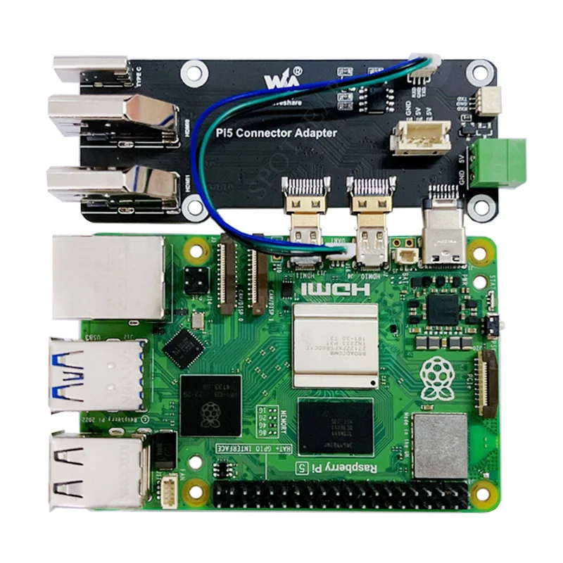 Raspberry Pi 5/4B einfacher Adapter Micro HDMI zu HDMI 4K Alle Ports zu Pis USB Seite