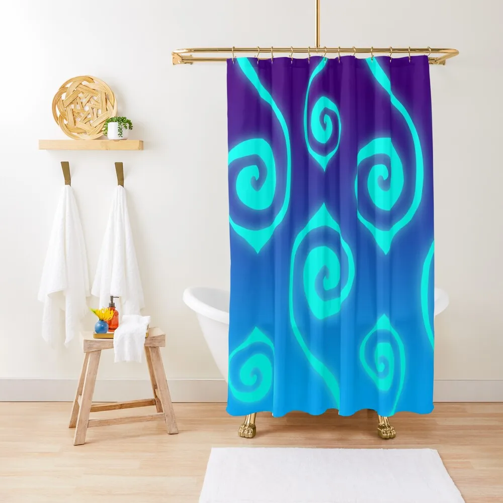 

Swirlies on Ombre Shower Curtain Waterproof Fabric Shower Bathroom Accessory Funny Shower Bathroom Fabric Curtain