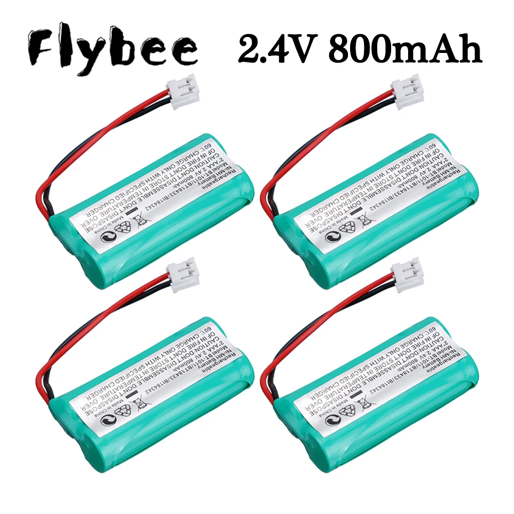 Batería de teléfono inalámbrico Ni-MH, 2,4 V, 800mAh, para Uniden BT184342, BT284342, BT18433, BT28433, BT-1011, BT-1018, Vtech CS6209