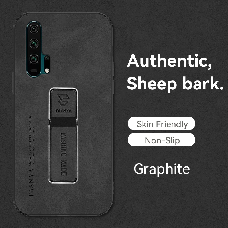 For Honor 20 Pro Case Hard Shockproof PU Leather Protective CellPhone Back Cover For YAL-L41 Phone Casing Bracket Holder