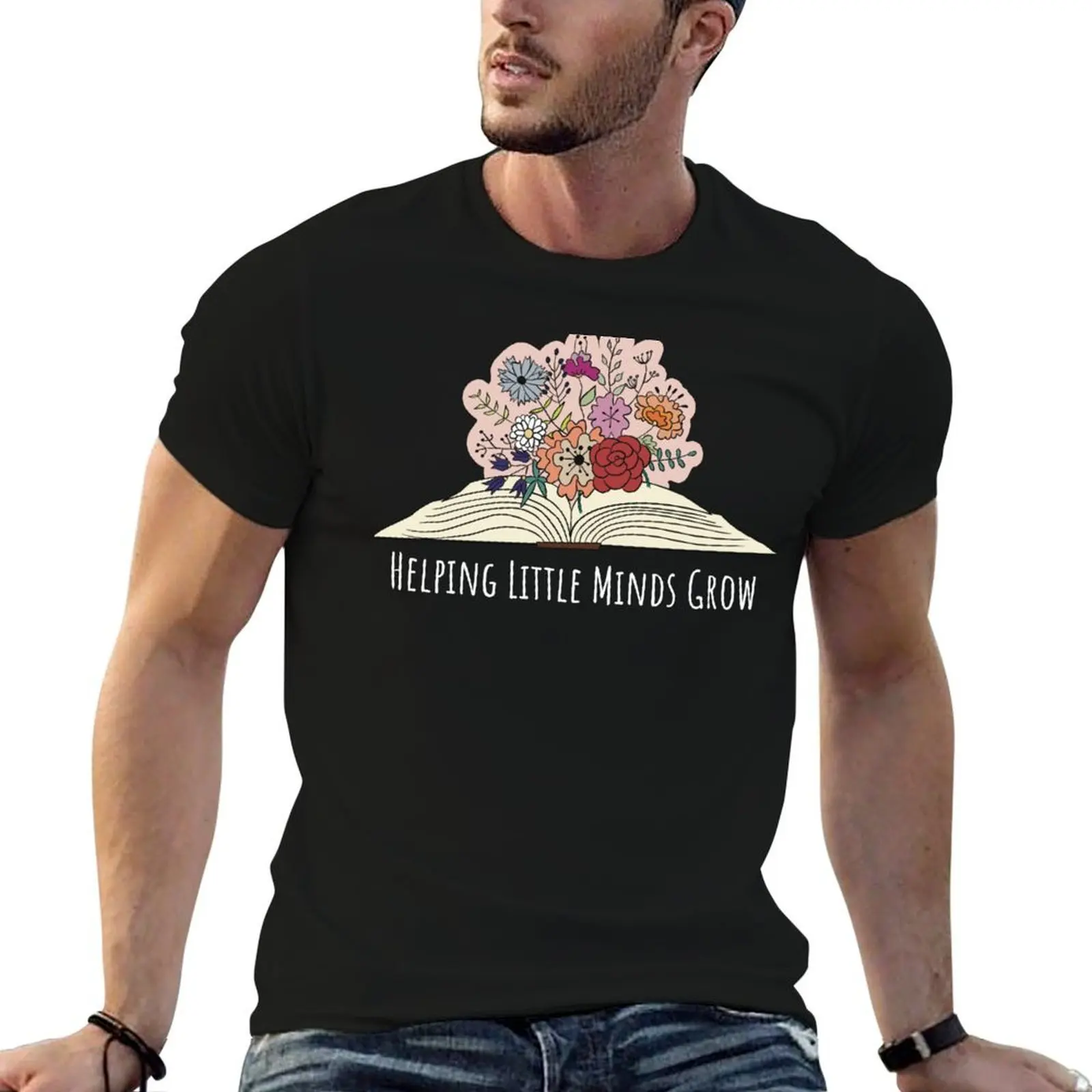 Helping Little Minds Grow T-Shirt t shirts for man pack white man t shirt designer man t shirts for men casual T-shirt