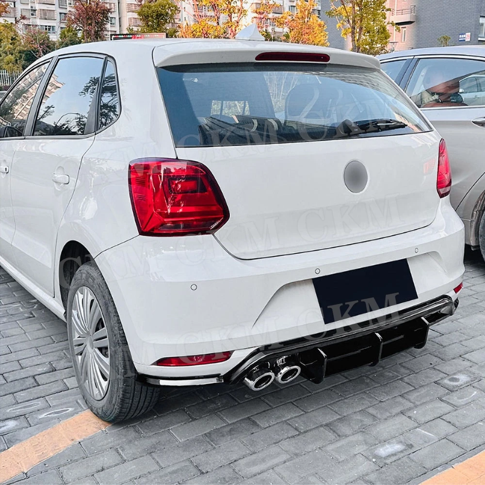 CKMUUER ABS الخلفية الشفاه المفسد لفولكس واجن بولو MK5 6R 2009 2010 2011 2012 2013 2014 المصد الخلفي الناشر سبويلر الجسم أطقم