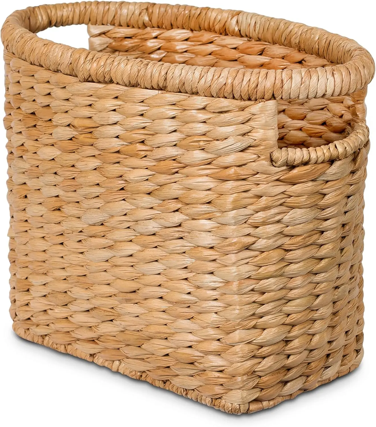 

Sea Grass Storage Basket with Handles - Woven Sea Grass Decorative Rectangle Organizer Bin for Living Room, Bathroom, Ho