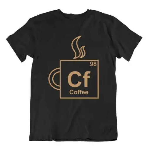 Chemistry Coffee Periodic Table T-Shirt Test Tube Tee Retro Comic Shirt