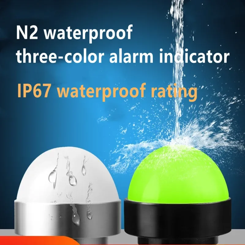 

Tricolor Lamp LED 24V3W Waterproof Dustproof Small Equipment Tricolor Alarm Indicator Lamp Hemispherical Metal Ball Signal Lamp