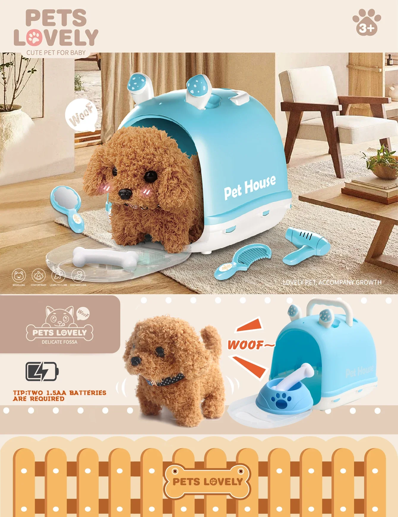 

Plush Toy Puppy / Bunny Electronic Interactive Toys - Walking, Barking, Wagging Tail, Kids Toddler Companion Animals.