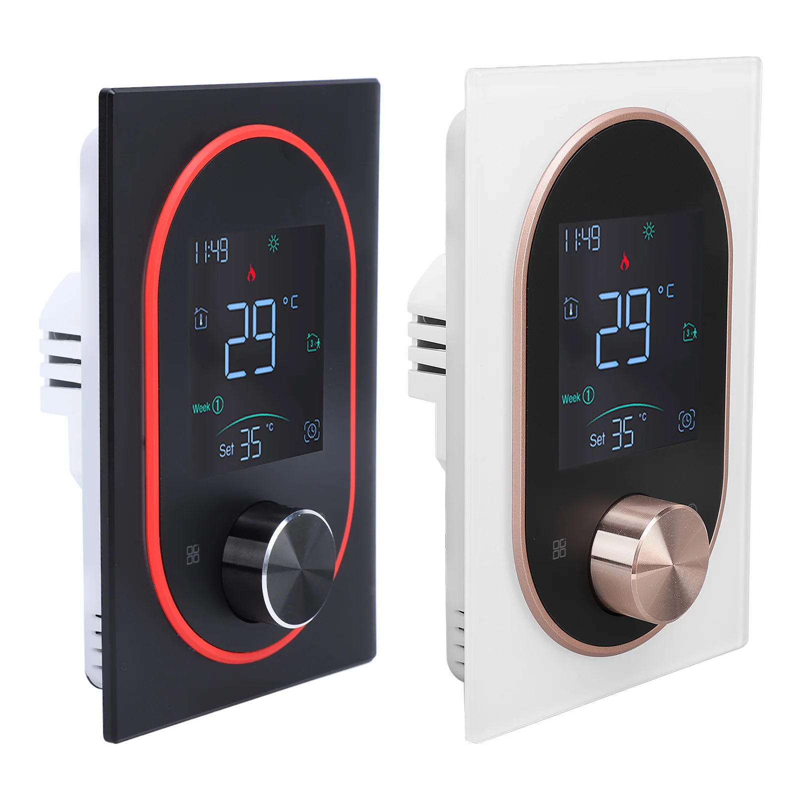 

Термостат для умного дома, интеллектуальное время переменного тока от 95 В до 240 В, энергосберегающий электрический нагреватель, термостат, огнестойкий ПК для офиса