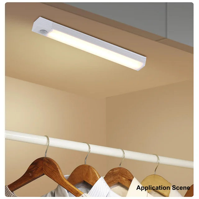 Rechargeable Motion Sensor LED Bar Light Induction Night Light Portable Cordless Magnetic Cabinet Lamp for Kitchen Bedside 2
