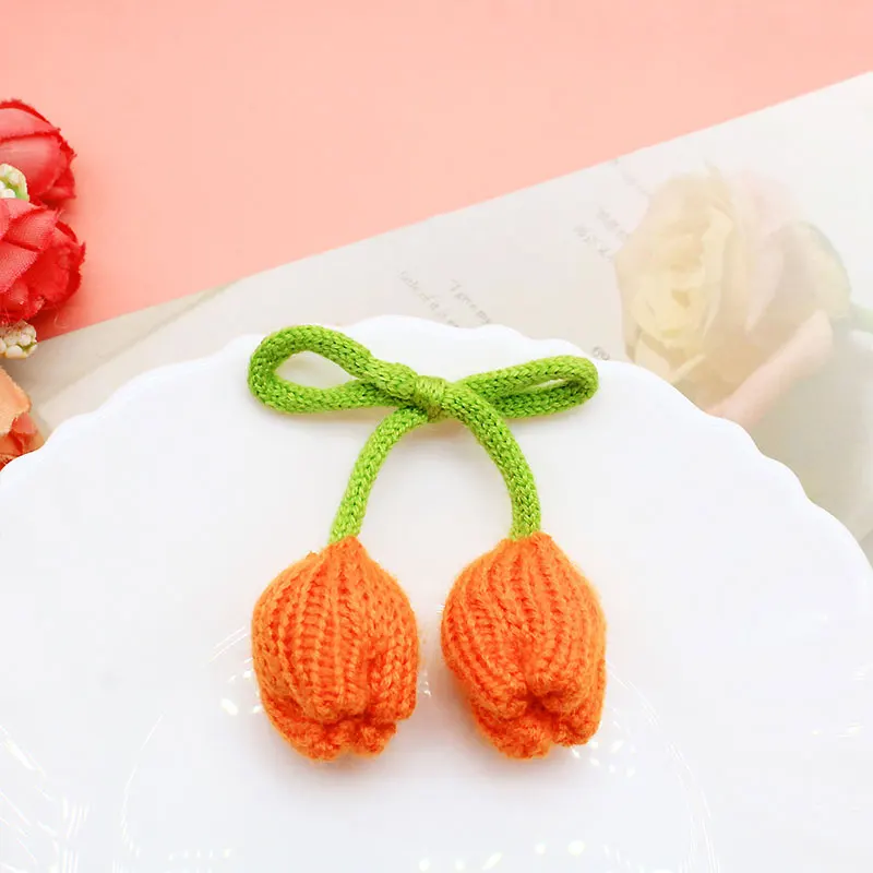 10 Stück Doppelköpfige Tulpenknospen-Blumendekoration für Röcke, Kleidung, Schultaschen, DIY-Anhänger-Zubehör – Detail 8