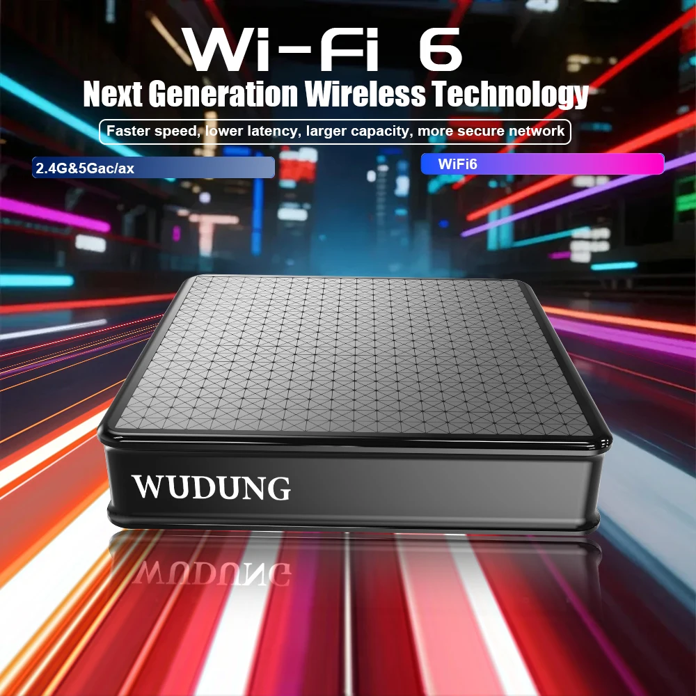WUDUNG WD02 4k Android 14 Smart TV Box Rockchip RK3518 WIFI6 4K HD Set Top Box Sprachassistent Streaming Media Player 2G 16G