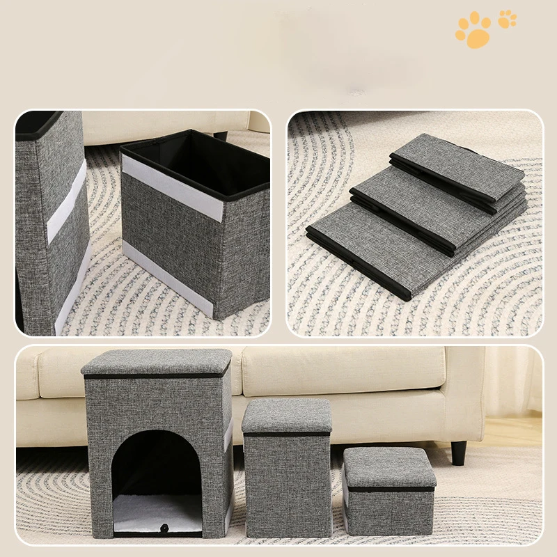 Custom Eco-Friendly Dog Foldable Ramp Storage Pet Steps Multifunctional Pet Dog Stairbed Old Pet