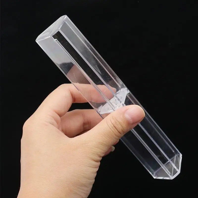 Multi-size Clear PC Packaging Tube Storage Box Tweezers Holder Cylinder Square Pipe Organizer for Various Small Items
