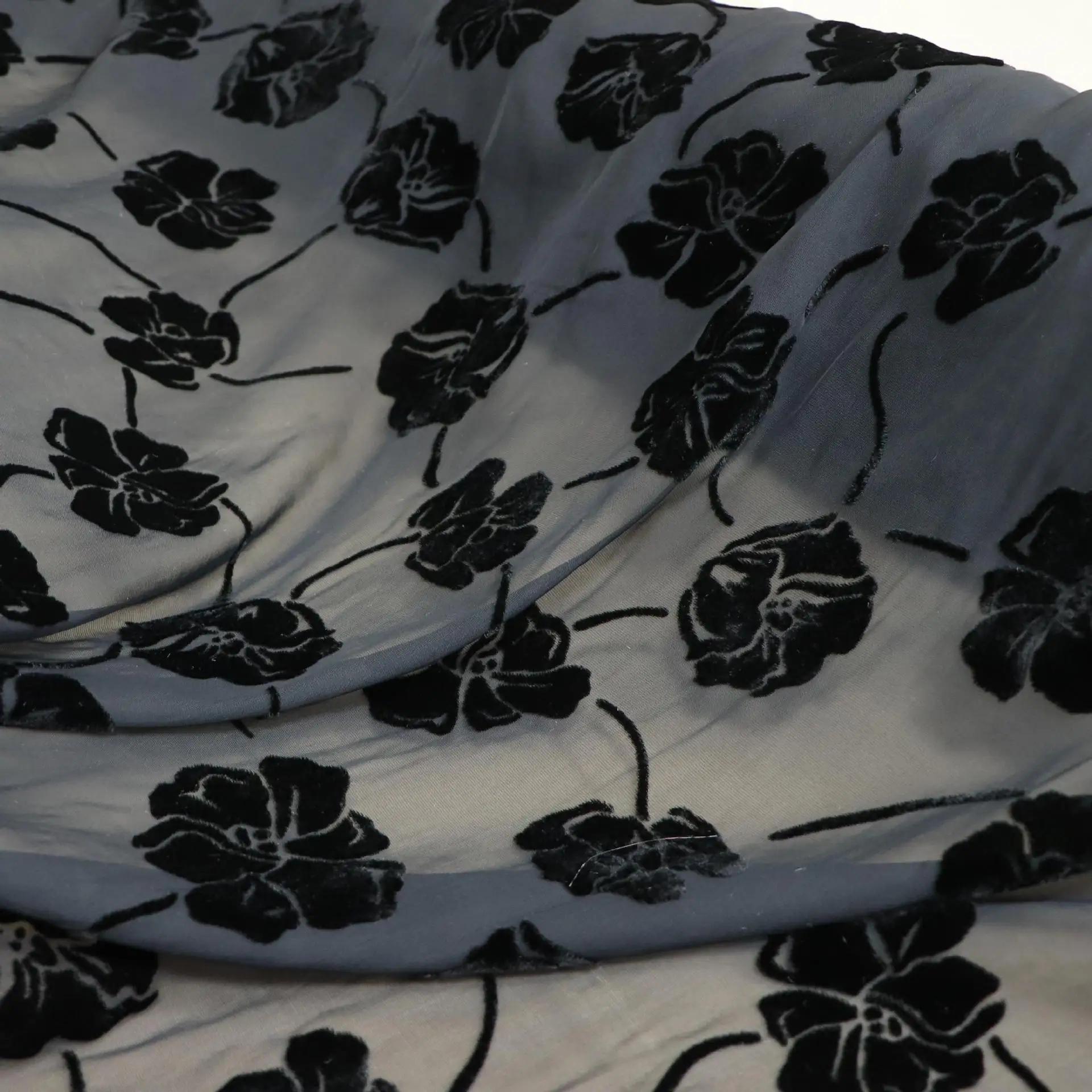 

Woven Silk Solid Color Burnt Out Velvet Fabric Nightdress Dress Women's Clothing Textile Material