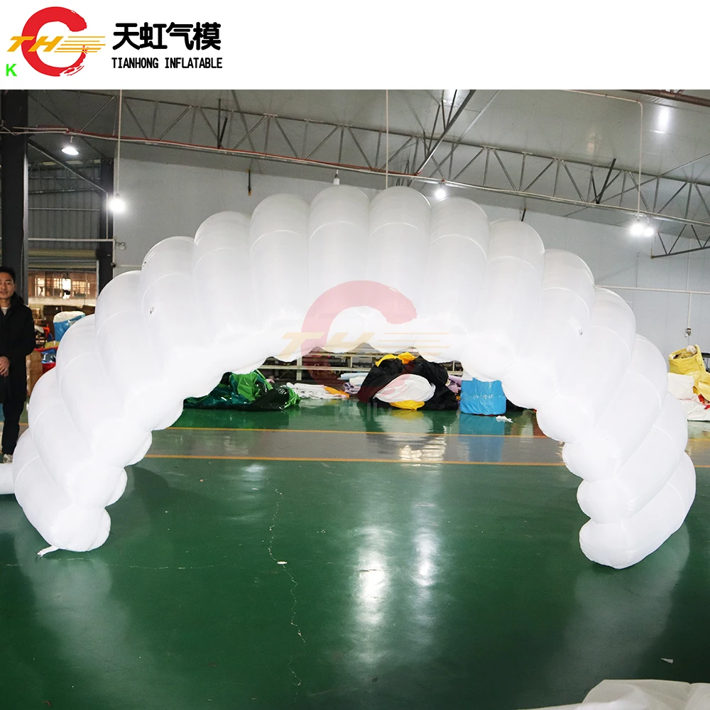 Tienda inflable blanca para escenario, iluminación LED, fiesta, evento, muscuán, 5x3,5 m, envío rápido