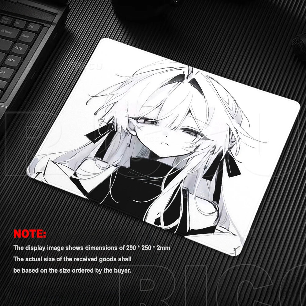 Anime Girls Mouse Pads Small Size Square Computer Office Accessories Game Table Mat Rubber Anti-slip Mousepads Lockedge Desk Rug