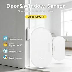 Zigbee2MQTT 3.0 Door Window Sensor Smart Home Security Detector Works with Home Assistant Alexa Google Assistant