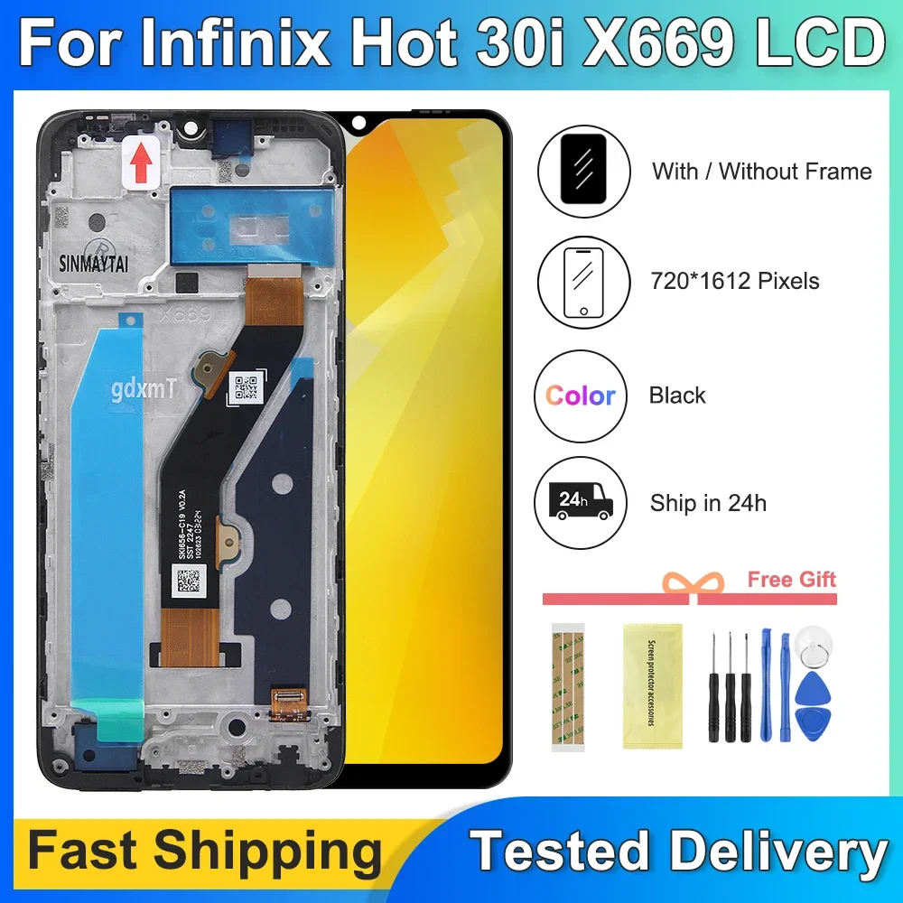 

6.56" For Infinix Hot 30i X669 X669C LCD Display Touch Screen Digitizer Assembly Replacement For Hot30i NFC X669D Display