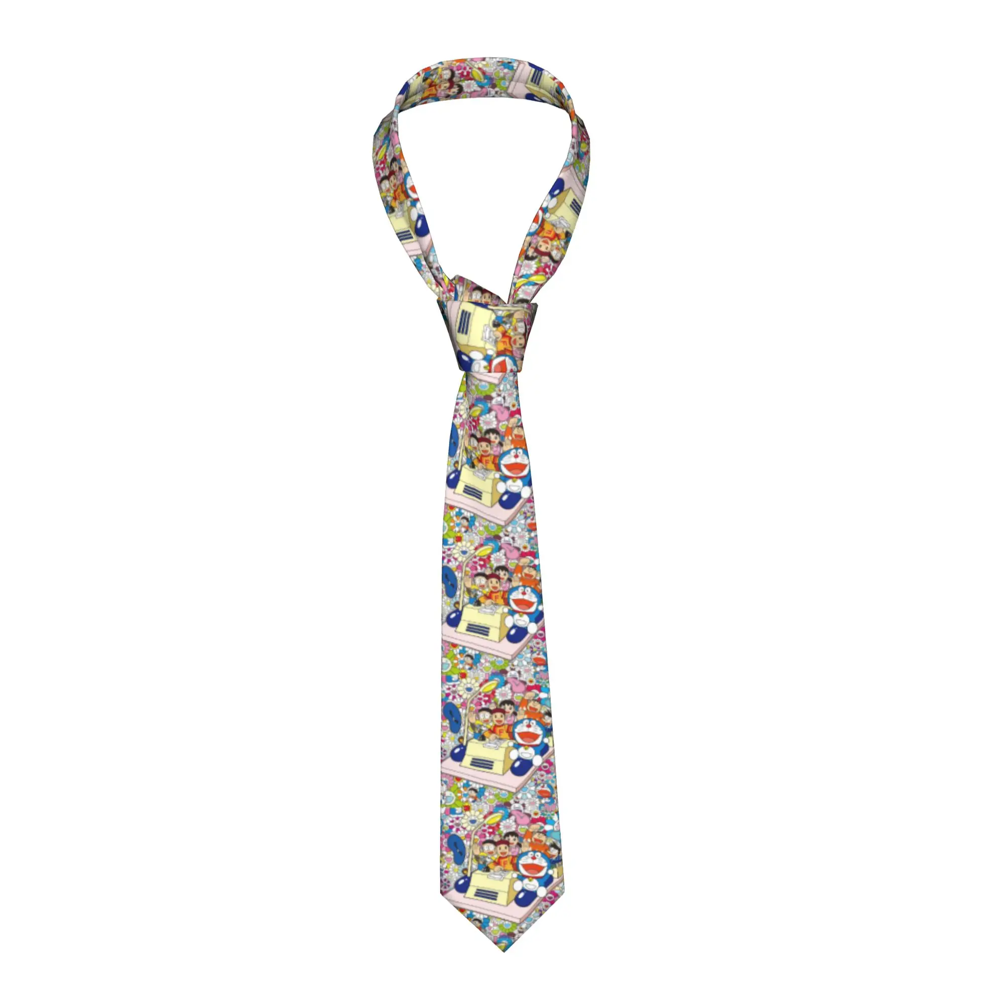 D-Doraemons Anime Necktie Men 8 cm Narrow Neck Tie Nobita Nobi Takeshi Gouda Shizuka Minamoto for Men Suits Accessories Gravatas