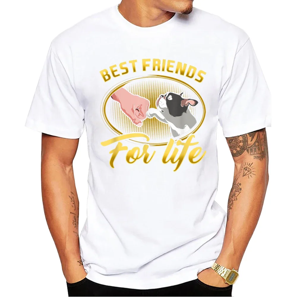 Terrier köpek baskılı rahat  shirt kısa kollu tişörtleri serin Tee TEEHUB Harajuku en iyi arkadaşlar için hayat erkekler T-Shirt