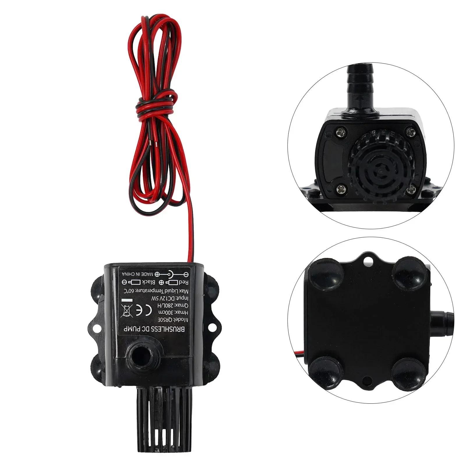 12V Brushless Submersible Water Pump 5W 280L/H with Epoxy Sealed Circuit Board for Aquarium Pond Fish Tank Circulation