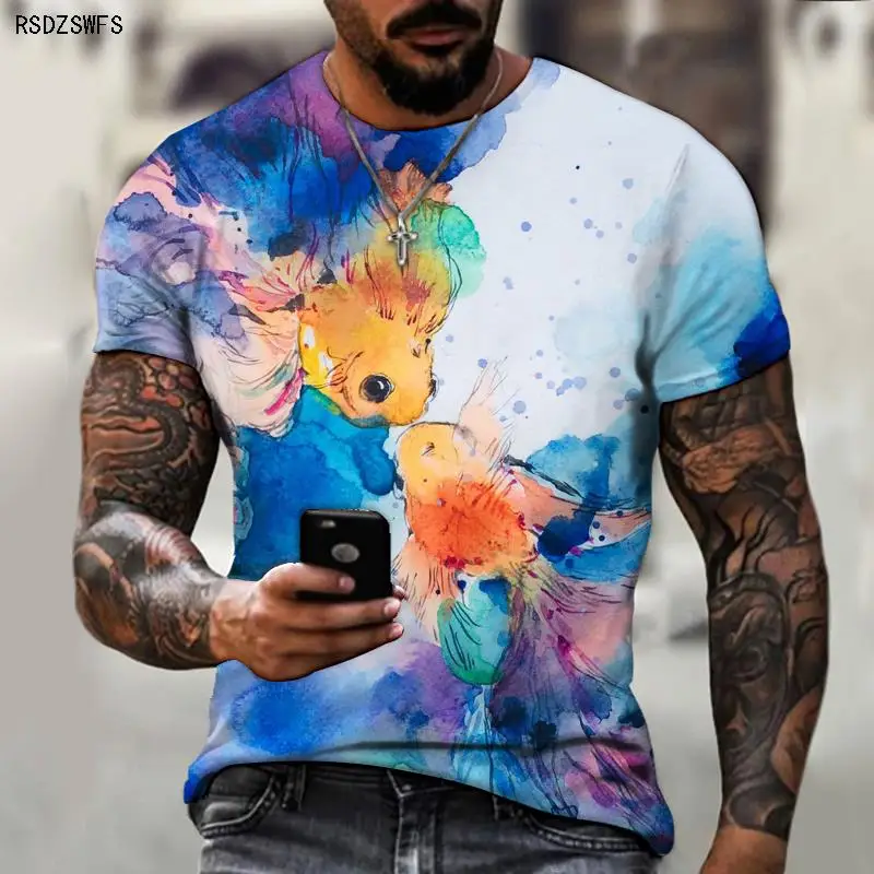 Homens e mulheres roupas casal T-shirt animal série lobo selvagem, filhote de cachorro impressão 3d rua Harajuku casual wear