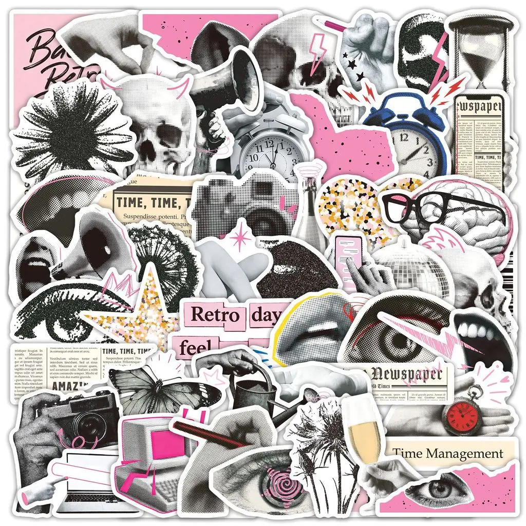 Y2K Punk Collage Sticker Pack 50 Sheets, Waterproof Stickers, Great for Phone Cover & Scrapbook DIY RecordingYourLife Store