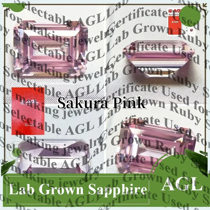 

Lab Grown Sapphire Emerald Cut Loose Gemstone for Jewelry Making Craft AGL Certified Synthetic Sapphire Lab Created Sapphire