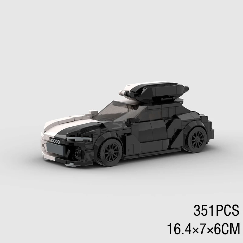 MOC بيك اب نموذج سيارة اللبنات GT RS6 سوبر سباق سرعة سباق الرياضة الشرطة مركبة سباق الفنية الطوب عيد الميلاد Gif #3