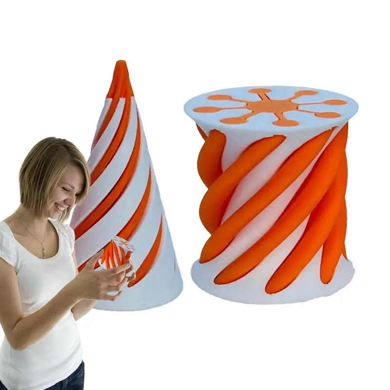 

Impossible Pyramid Passthrough Sculpture Stress Relief Toy Helical Cone Fidget Toy 3D Printed Pyramid Cone Desktop Decoration