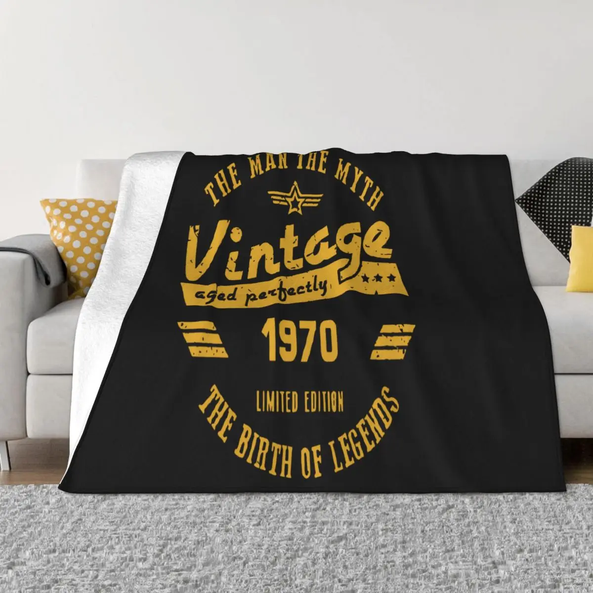 Vintage The Birth Of Legend 1970 D The Man The Myth 50Th Birthday Gift 50 Years Old Tops Throw Blanket