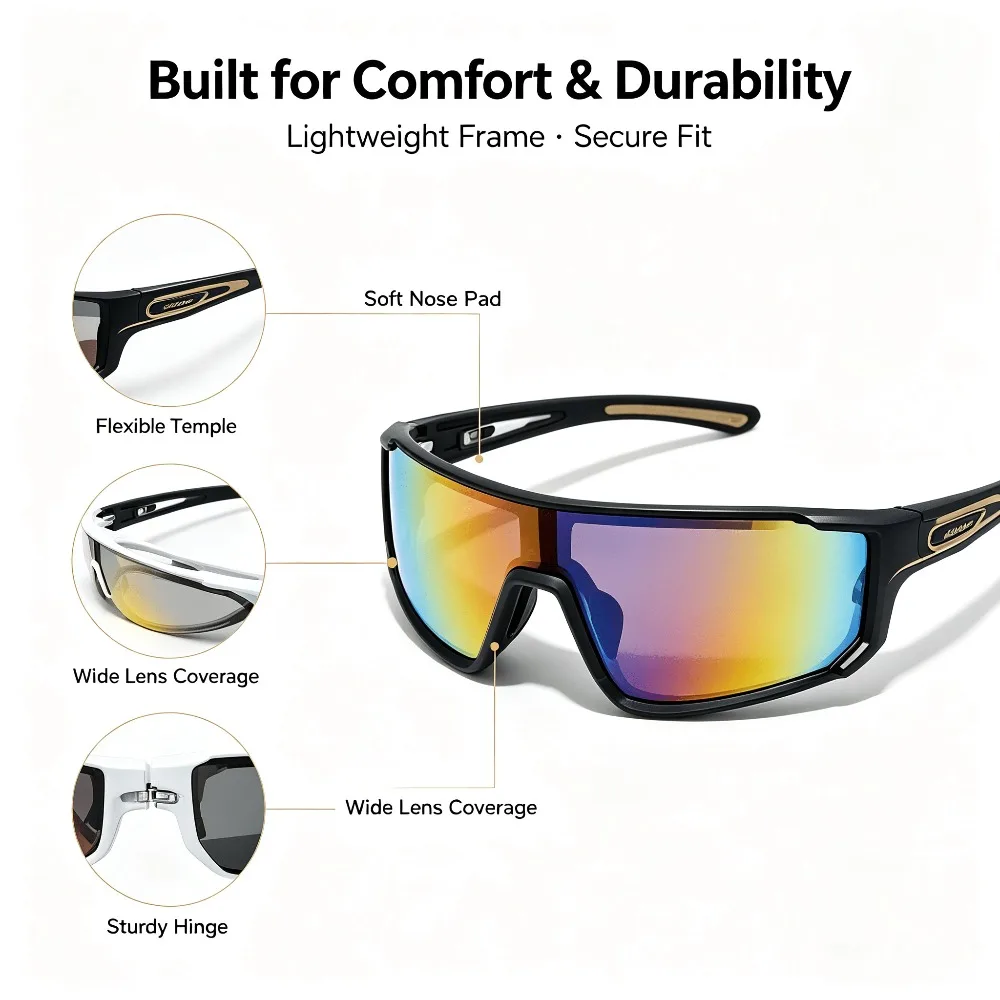 8 Fashionable Cycling Sunglasses Suitable for Outdoor Travel, Versatile for Men and Women, Random Colors, Recommended Christmas and Halloween Gifts