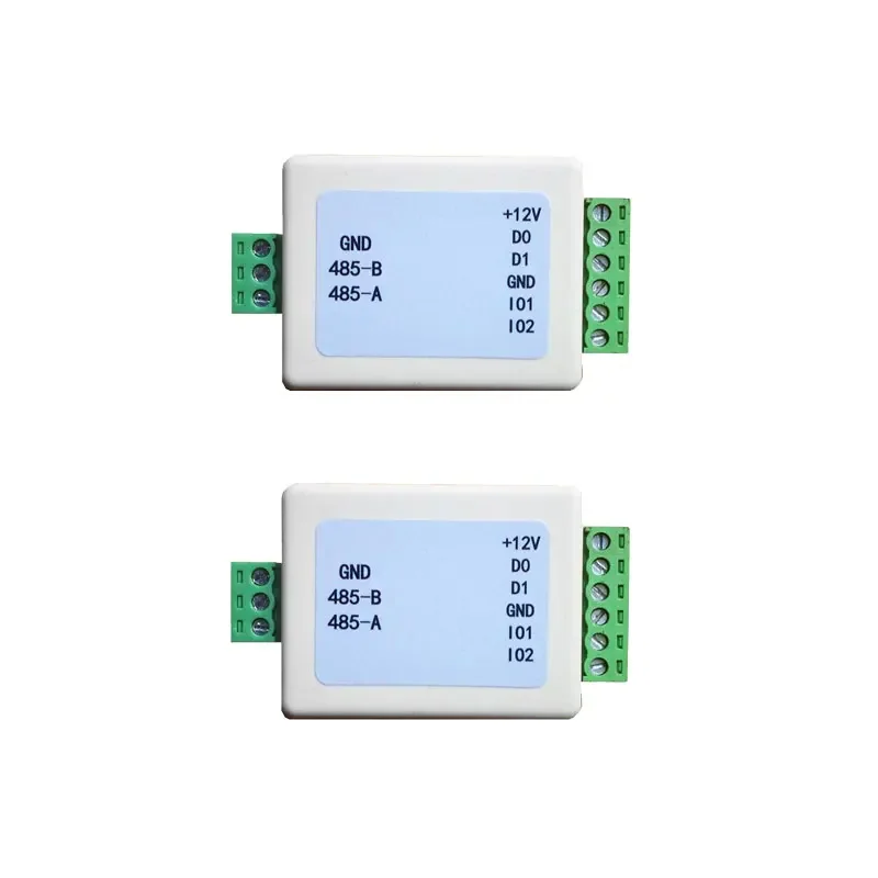 1 par de convertidor RS485 extensor de señal Wiegand con dos puertos de E/S que reconoce automáticamente todos los formatos WG