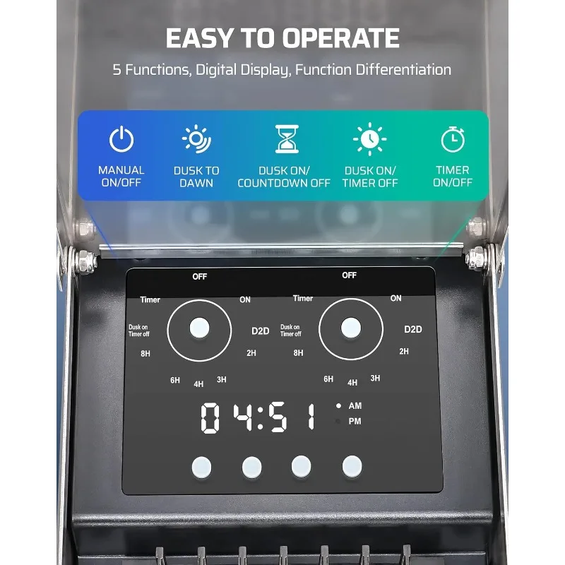 محول مناظر طبيعية بجهد منخفض 300 وات، متعدد المناطق، محول إضاءة المناظر الطبيعية الخارجية مع مستشعر الخلية الكهروضوئية وتيم