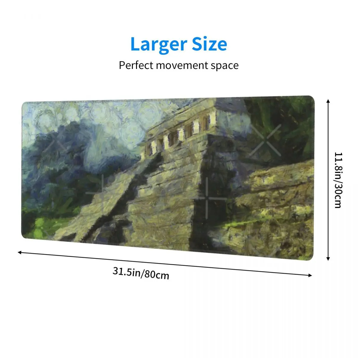 Starry Night In The Ancient Mayan Temple Temple Of The Inscriptions Rubber Keyboard Pads