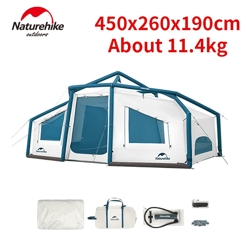 Nadmuchiwany namiot Naturehike Air 12.0 Travel Outdoor Beach Camping Tent 2-4 osoby Lekki wodoodporny nylonowy duży namiot o wadze 11,4 kg