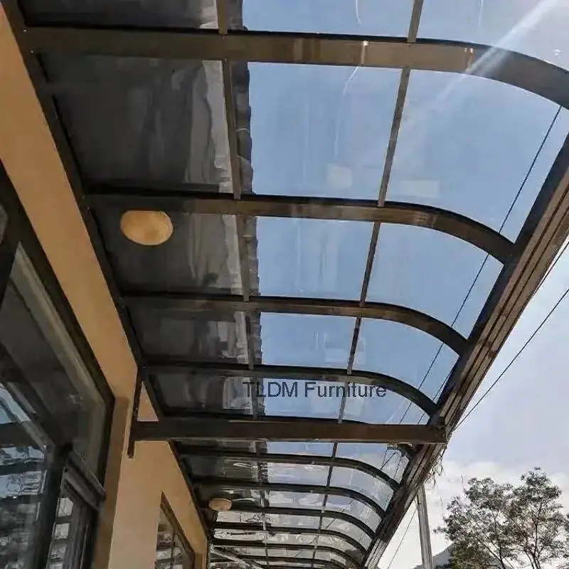 High Gazebos Silent Carport Quality Durable Transparent Rain Canopy PC Anti Board UV Sun Shelter Rainproof Window Door Awning jl