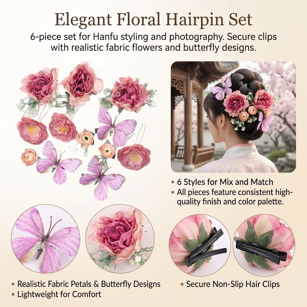 Travel Accessories Bunnings - Brautjungfern-Haarstab mit Simulationsblume, Eleganter Haarknoten-Stecker für