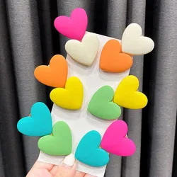 New Trendy Cute Red Pink Heart Hair Clips for Women Girls Korean Fashion Love Hair Pins Crab Accessories Headwear Jewelry Gifts