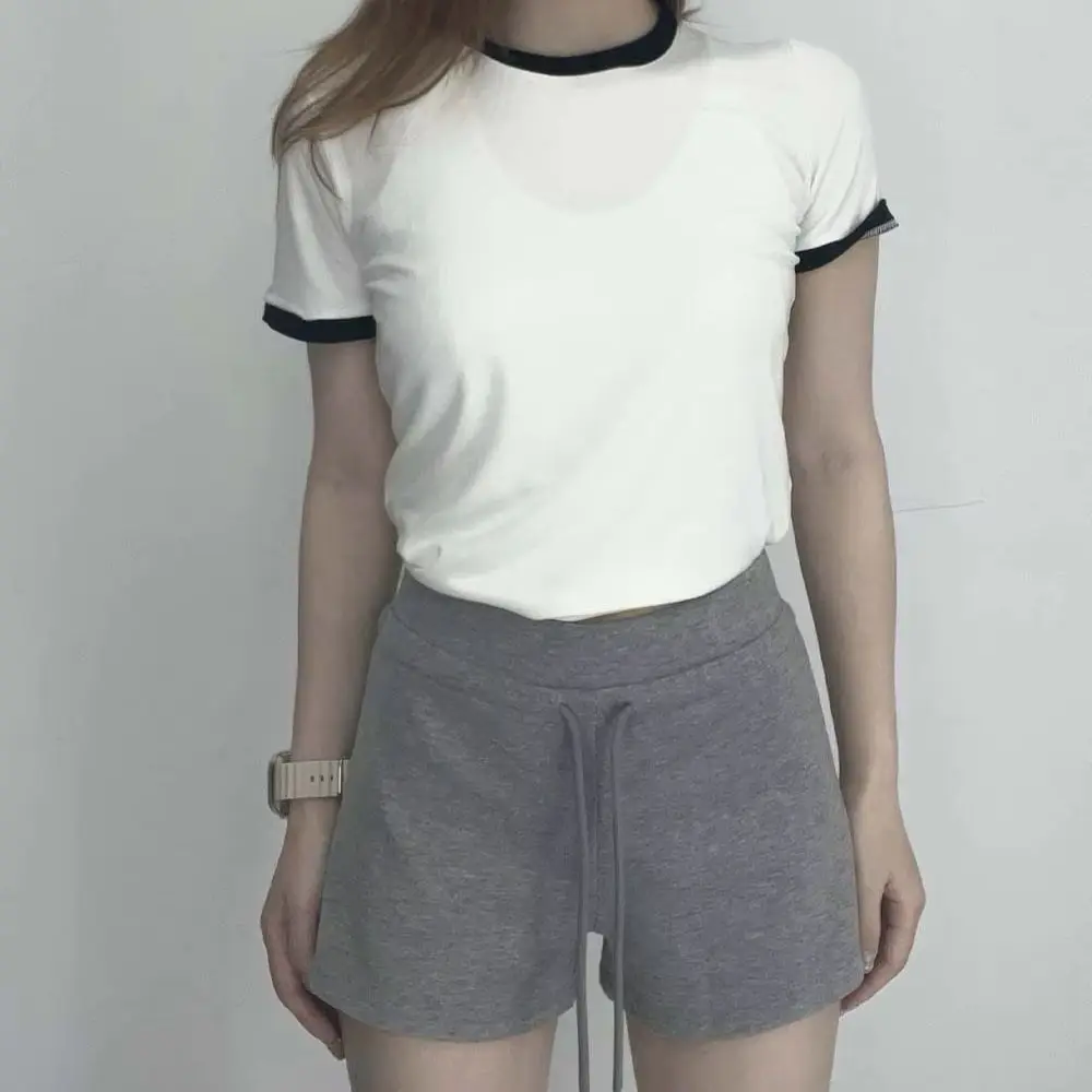 

Lace-up Basic Solid Shorts Summer Sport Hot Sexy Shorts Women Casual Streetwear Y2k Vintage Clothes A-line Slim Shorts