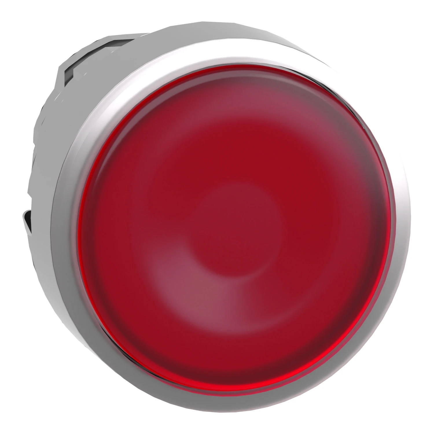 ZB4BW343 Red flush illuminated pushbutton head Ø22 spring return for integral LED