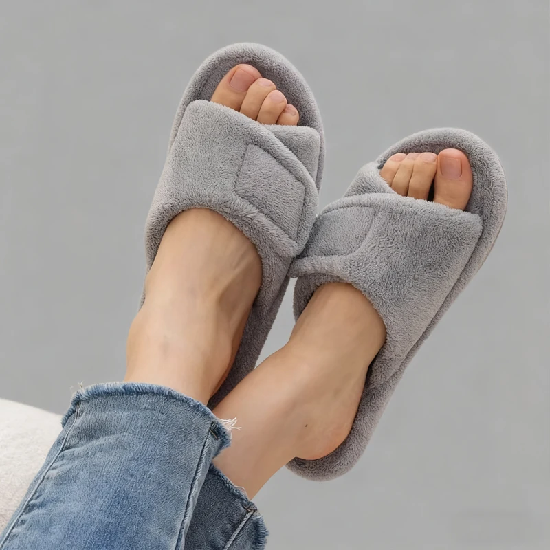 Smile الشتاء المرأة شبشب منزل العظام رغوة الذاكرة غرفة نوم الشرائح الراحة داخلي رقيق سيدة النعال مع دعم قوس