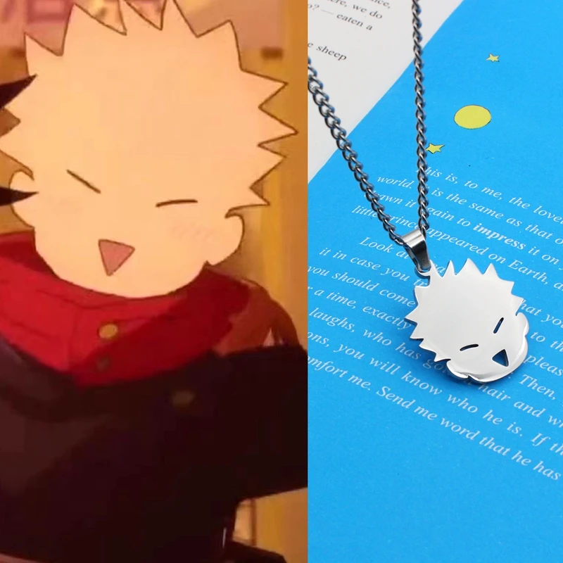 Satoru Gojo Itadori Yuji Pendant Necklace for Men Women Stainless Steel Jujutsu Kaisen Chain Necklaces Anime Fans Cos Jewelry