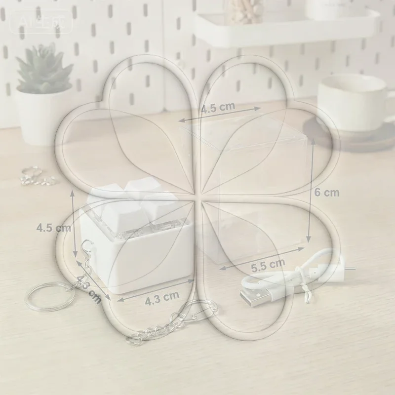 4 Key Mini Mechanical Keypad 7 Color Lighting Tactile Response Programmable Custom Settings for PC Laptop Work
