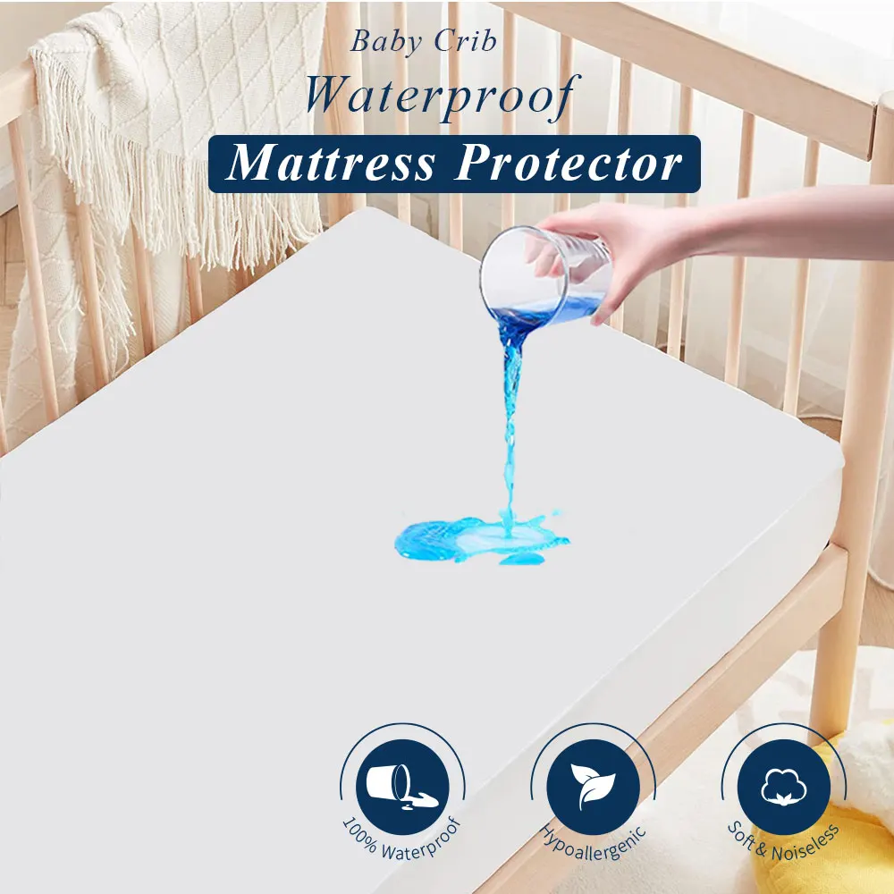 Housse de matelas imperméable pour bébé, protection de drap de lit avec poche profonde, lavable en Machine